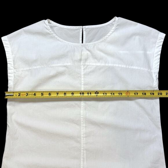 Nicobar Womens White Cotton Casual Midi Dress Small Apron Lagen Relaxed Utility - Picture 5 of 16